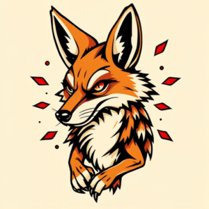 New School Coyote Tattoo