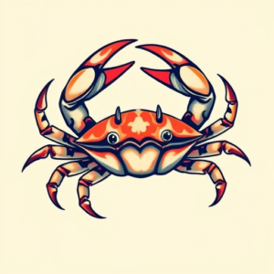 New School Crab Tattoo