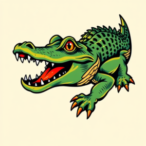 New School Crocodile Tattoo