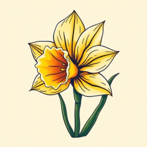 New School Daffodil Tattoo