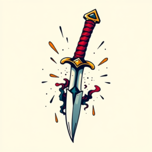 New School Dagger Tattoo