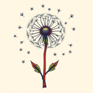 New School Dandelion Tattoo