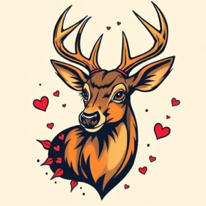 New School Deer Tattoo
