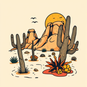 New School Desert Tattoo