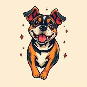 New School Dog Tattoo