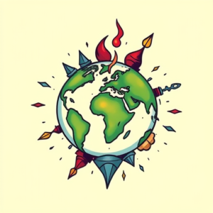 New School Earth Tattoo