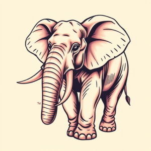 New School Elephant Tattoo