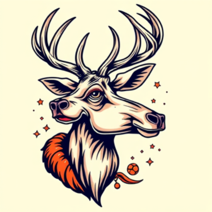 New School Elk Tattoo