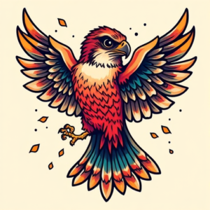 New School Falcon Tattoo