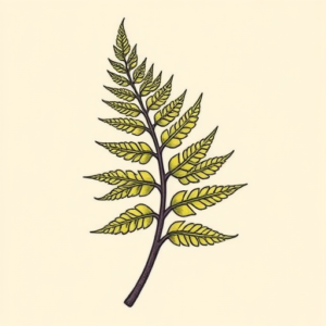 New School Fern Tattoo