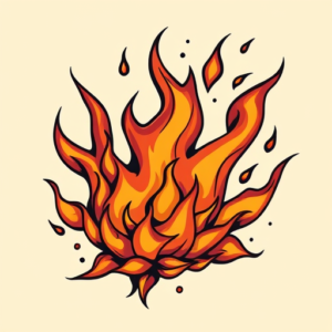 New School Fire Tattoo