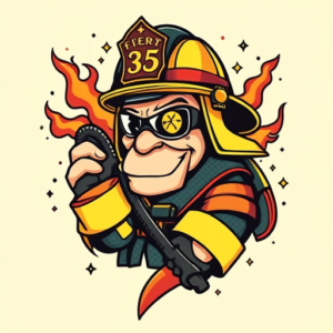 New School Firefighter Tattoo