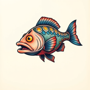 New School Fish Tattoo