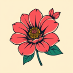 New School Flower Tattoo