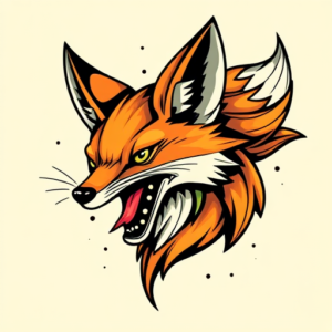 New School Fox Tattoo