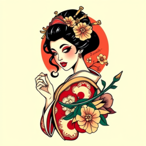 New School Geisha Tattoo