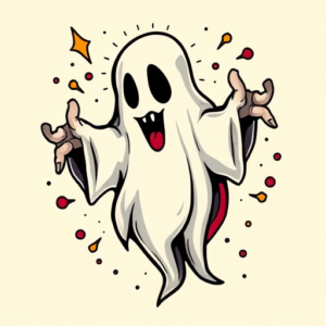 New School Ghost Tattoo