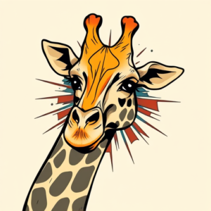 New School Giraffe Tattoo