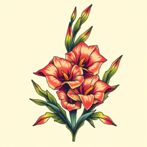 New School Gladiolus Tattoo