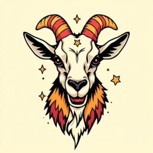 New School Goat Tattoo