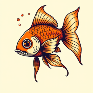 New School Goldfish Tattoo