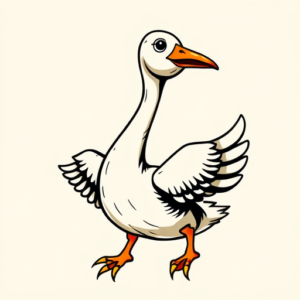 New School Goose Tattoo
