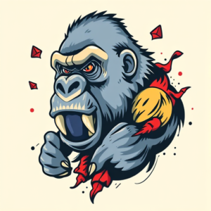 New School Gorilla Tattoo