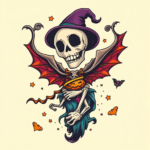 New School Halloween Tattoo