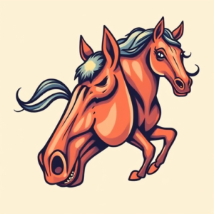 New School Horse Tattoo