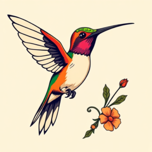 New School Hummingbird Tattoo