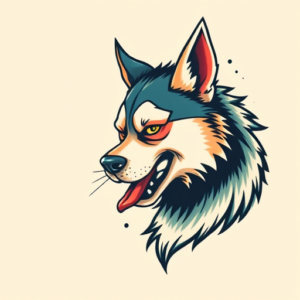 New School Husky Tattoo