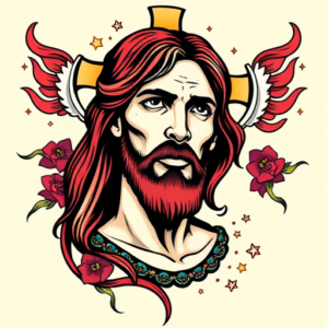 New School Jesus Tattoo