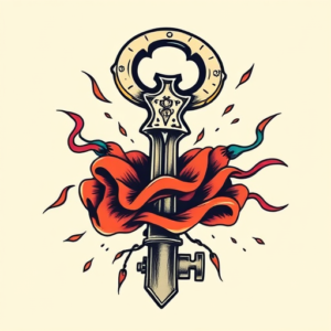 New School Key Tattoo