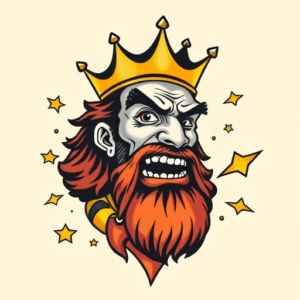 New School King Tattoo