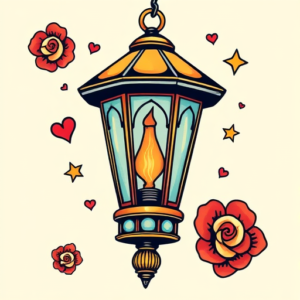 New School Lantern Tattoo
