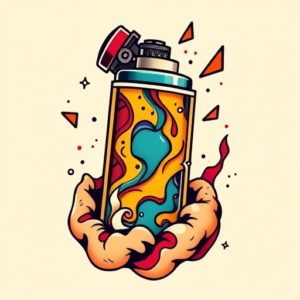 New School Lighter Tattoo