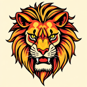 New School Lion Tattoo