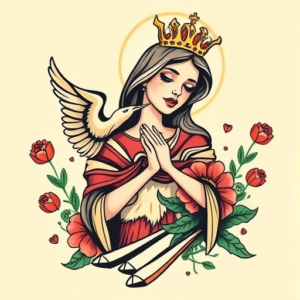 New School Mary Tattoo