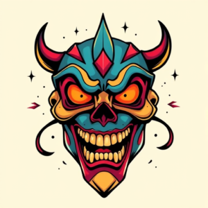 New School Mask Tattoo