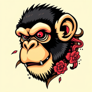 New School Monkey Tattoo