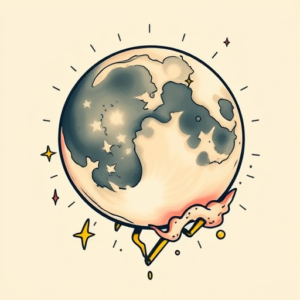 New School Moon Tattoo