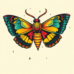 New School Moth Tattoo