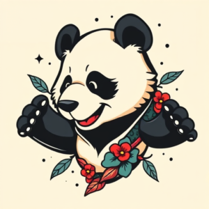 New School Panda Tattoo
