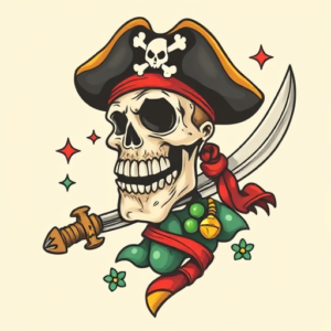 New School Pirate Tattoo