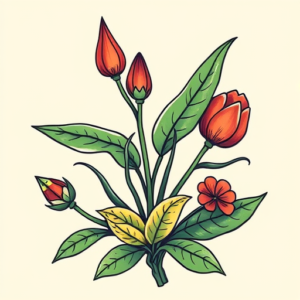 New School Plant Tattoo