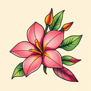 New School Plumeria Tattoo