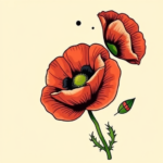 New School Poppy Tattoo