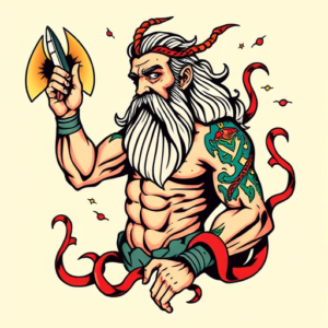 New School Poseidon Tattoo