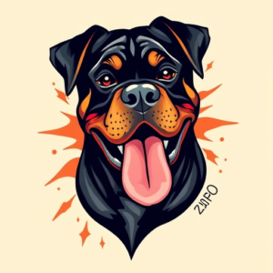 New School Rottweiler Tattoo