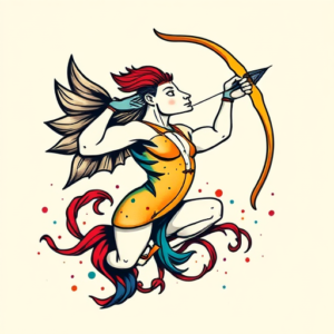 New School Sagittarius Tattoo